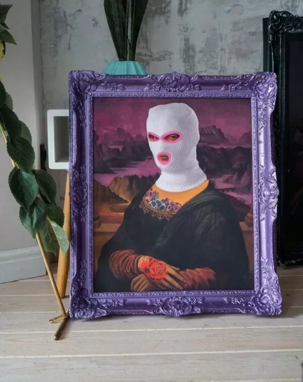 Mona Lisa Vandal // Framed Canvas displayed as wall art