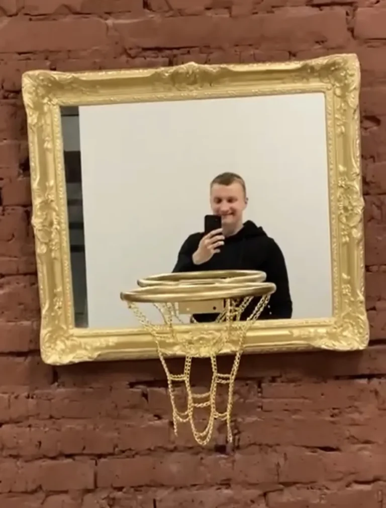 Customer photo of Framed Mirror Basketball Hoop