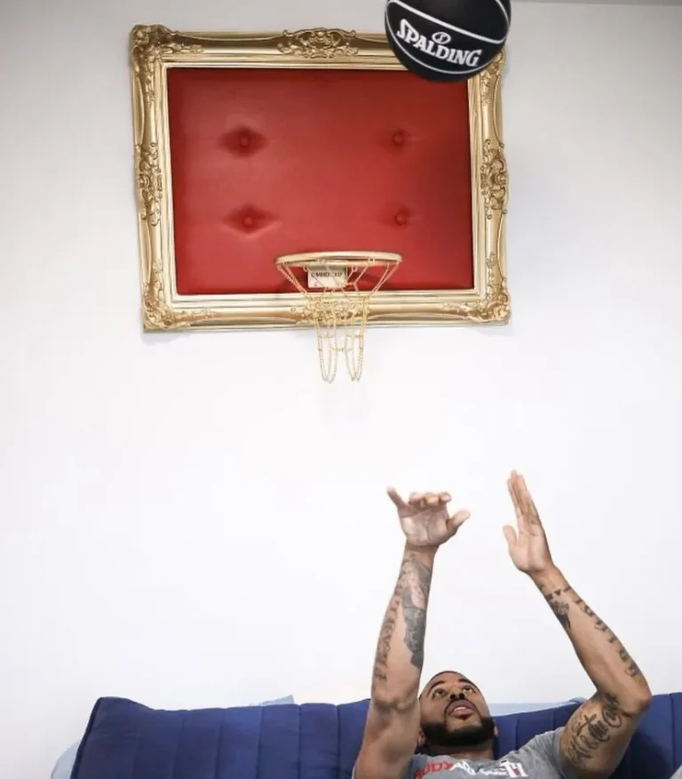 Customer photo of Red & Gold Basketball Hoop